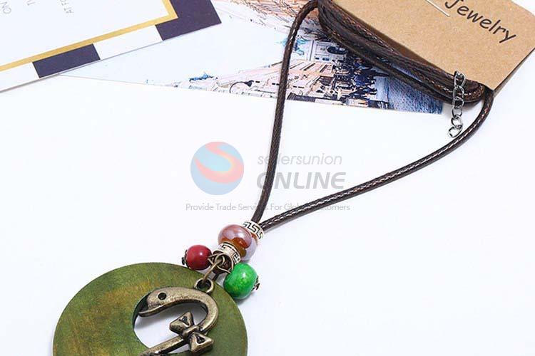 Cheap high quality vintage alloy pendant wooden necklaces