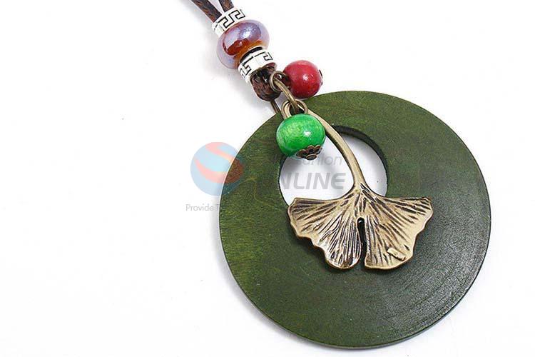 Factory wholesale vintage alloy pendant wooden necklaces