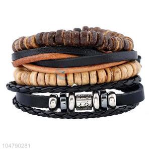 New arrival vintage braided leather bracelet set