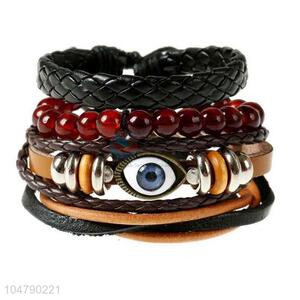 Wholesale custom vintage braided evil eye bracelet set