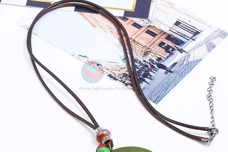 Factory customized vintage alloy pendant wooden necklaces