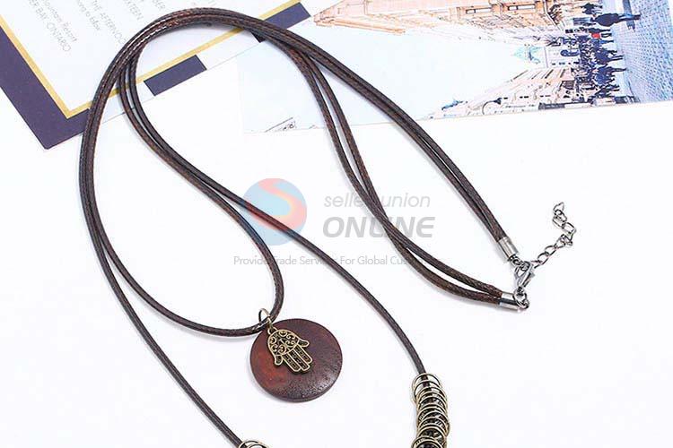 Cheap wholesale vintage alloy pendant wooden necklaces