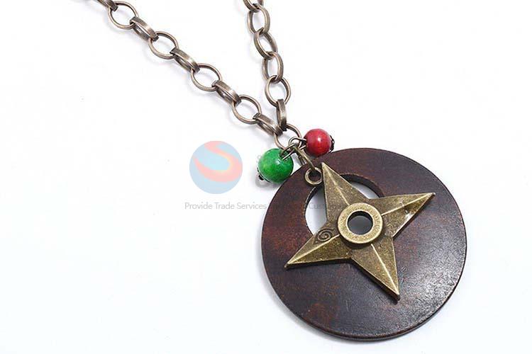 Cheap professional vintage alloy pendant wooden necklaces