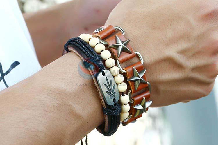 Top quality cheap vintage punk adjustable bracelet set