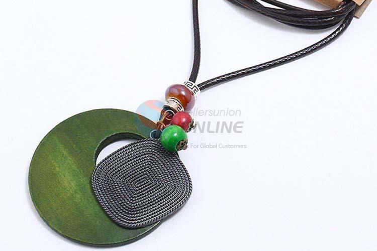 High sales vintage alloy pendant wooden necklaces