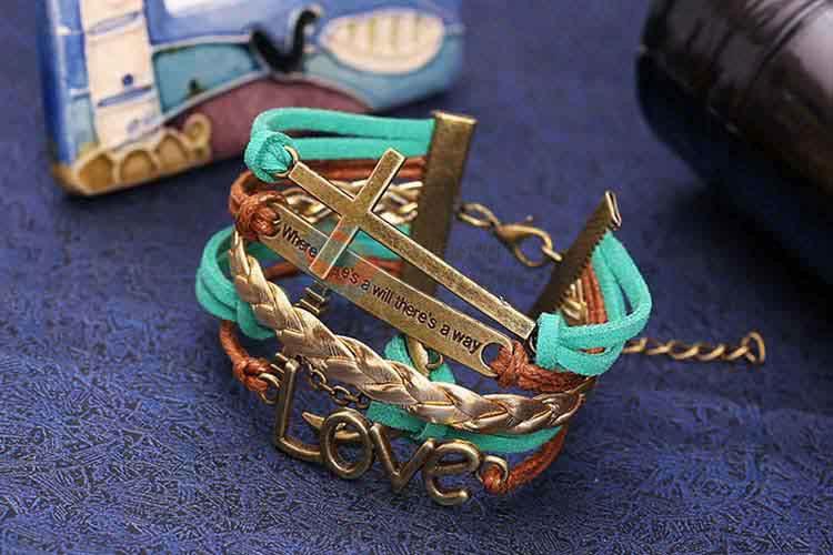 High quality promotional vintage multi-layer vintage bracelet