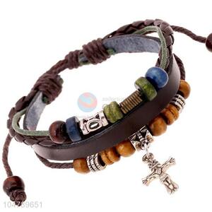 Factory supply vintage multi-layer cross bracelet