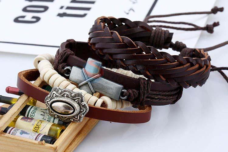 Direct factory vintage handmade adjustable bracelet set