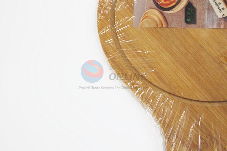 Natural Kitchen Round Shaped Pizza Pan Bread Pallet With Handle