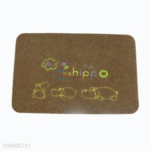 Wholesale Cartoon Hippo Pattern Entrance Doormats Flannel Floor Mat