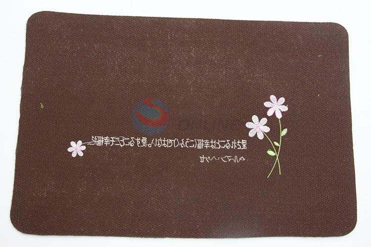 Factory Direct Soft Black Color Flower Printed Doormat Floor Mat