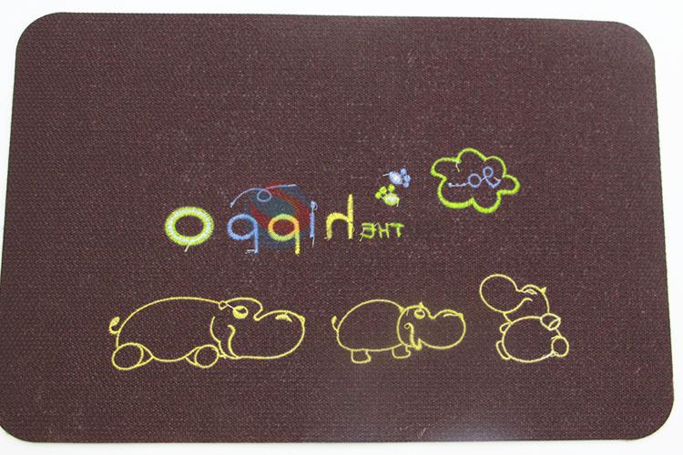 Wholesale Cartoon Hippo Pattern Entrance Doormats Flannel Floor Mat