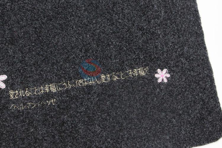 Factory Direct Soft Black Color Flower Printed Doormat Floor Mat