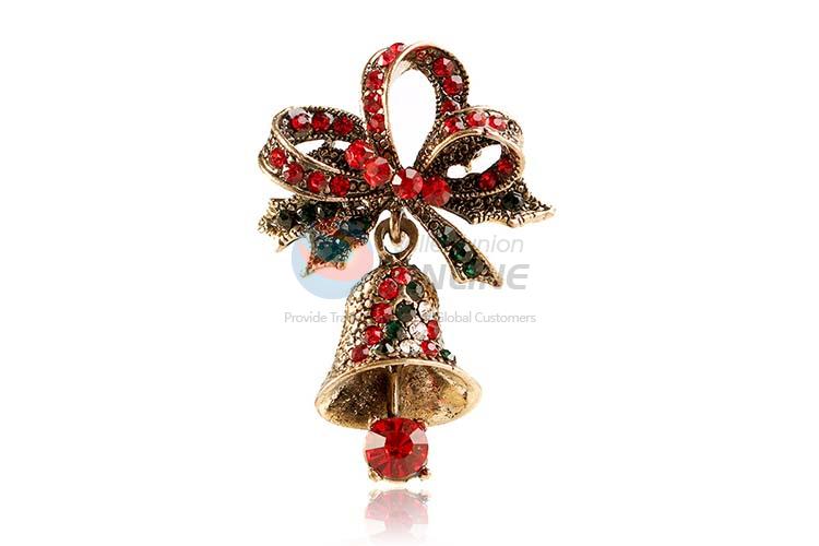 Direct factory Christams bell shape alloy brooch