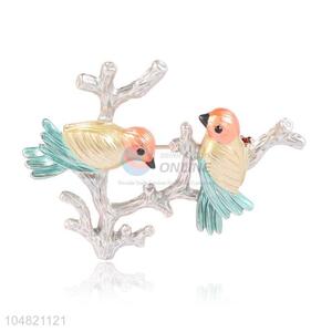 Recent design bird shape enamel alloy brooch