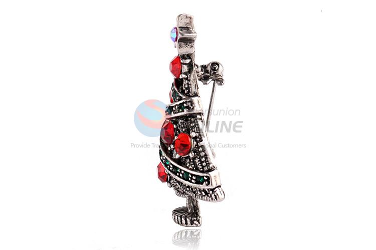 Top manufacturer Christams tree shape alloy brooch