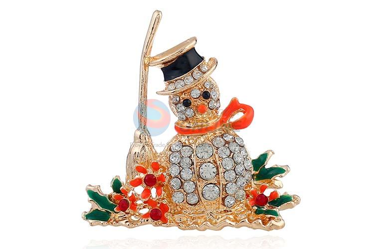 Customized wholesale cheap snowman shape alloy brooch