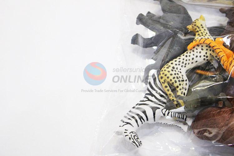 Bottom price plastic jungle animal toy 12pcs