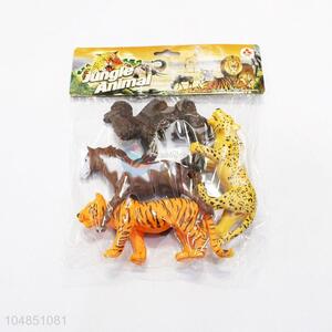 Low price plastic jungle animal toy 4pcs