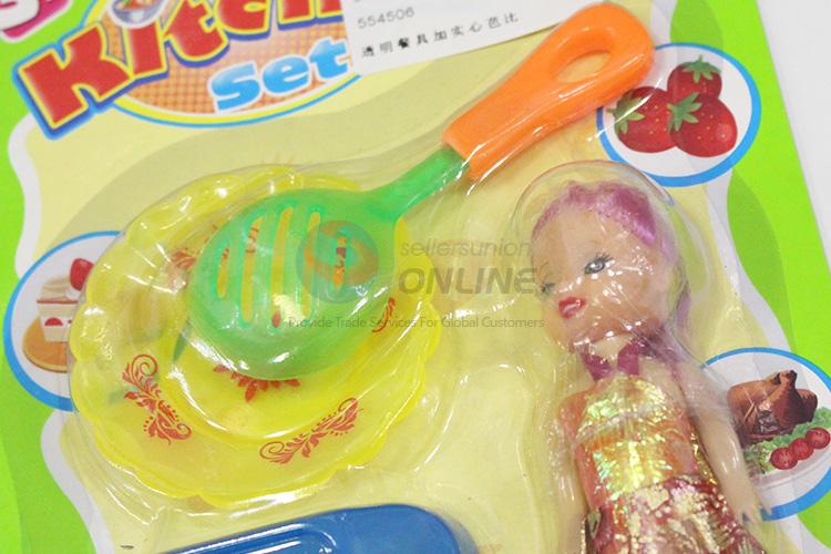 Low price plastic kitchenware set toy