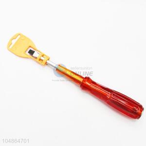 Wholesale Red Color Plastic Handle Slottted Screwdriver with Protective Cover