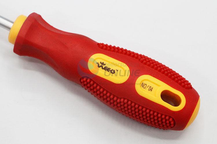 Red Color Screwdriver Plastic Handle Magnetic Steel Cross Screwdriver