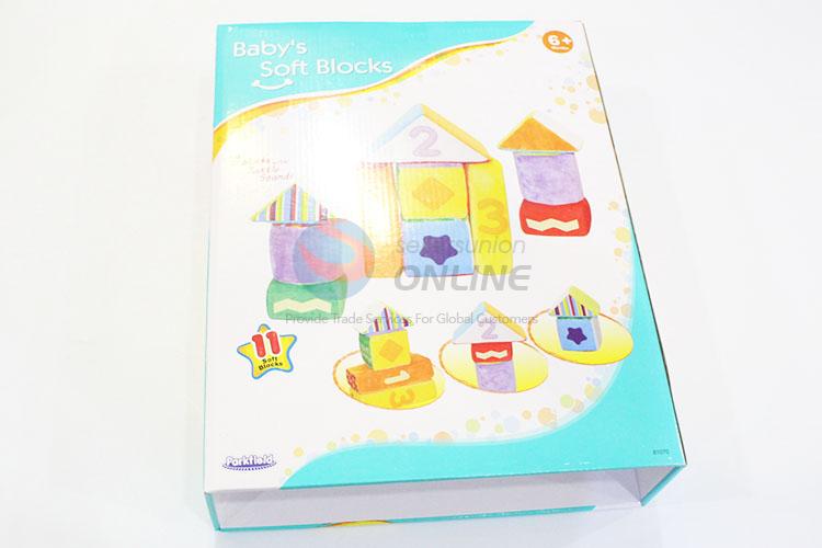 High grade custom soft baby plush blocks toy