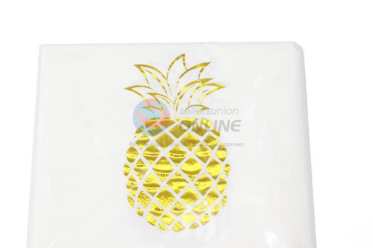 20pcs/Set Gold Blocking Eco-friendly Double-ply Pineapple Paper Napkins