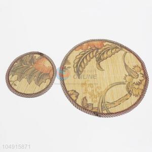 2 Pieces/Set Bamboo Weaving Cup Mat, Bamboo Weaving Coaster, Bamboo Weaving Placemat Set