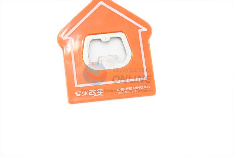 New Style House Shaped Metal Tinplate Fridge Magnet Beer Bottle Opener