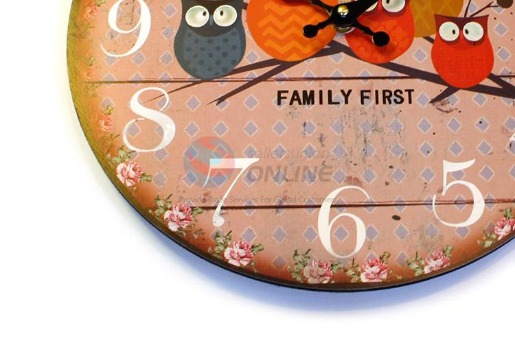 Direct factory round printed wall clock for home decor