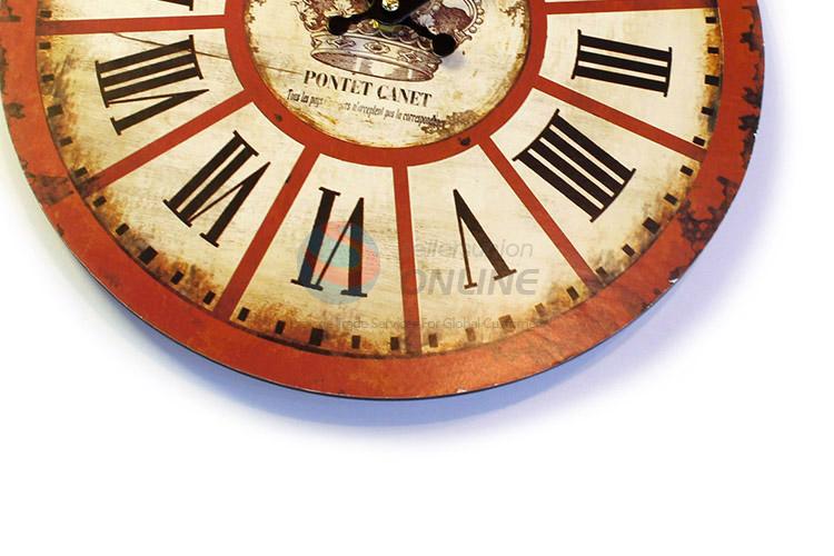 New arrival round wooden printed wall clock