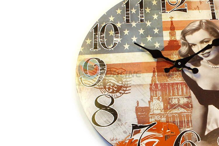 Most popular round printed wall clock for home decor