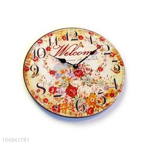 China OEM round printed wall clock for home decor