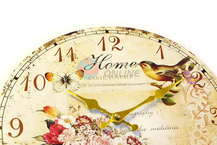 Manufacturer directly supply round printed wall clock for home decor