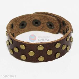 Fashion Rivets PU Brown Bracelet