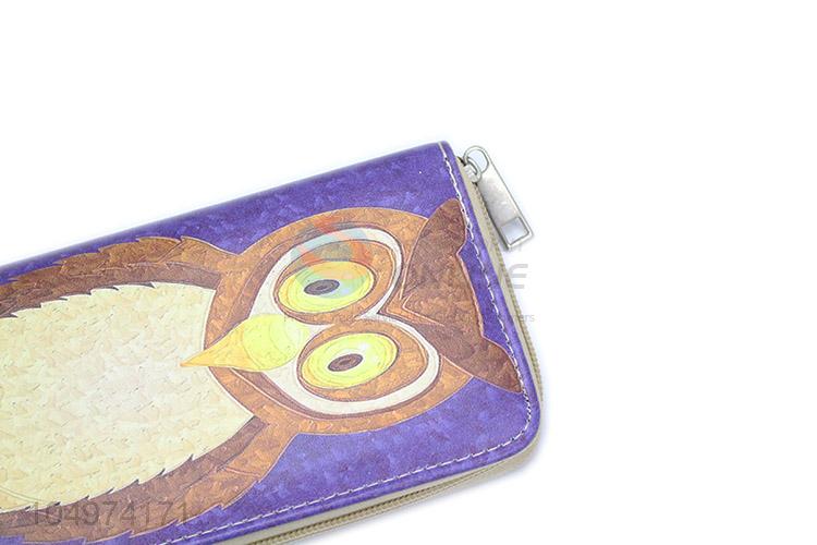 New Useful Owl Pattern Zipper Canvas Coin Card Holder Wallet