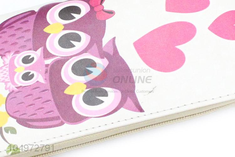 Top Sale Cute Owl Cartoon Animals Female Clutch Women Purse Wallet