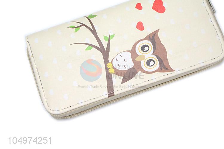 Unique Cute Owl Cartoon Animals Women Wallets Female Card Holder Long Lady Clutch