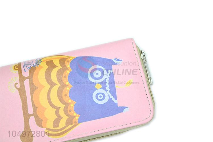 Best Sale Owl Printed  Ladies Money Coin Wallet Women's Purse