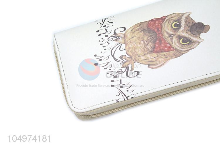 Newest Owl Printed Wallet Women Ladies Clutch Canvas Purse