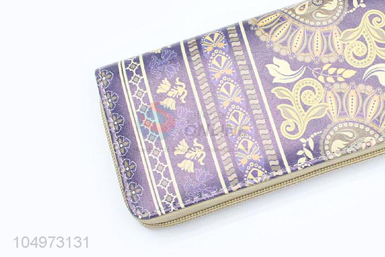 Factory Sale PU Leather Soft Long Wallets Chain Purse