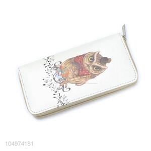 Newest Owl Printed Wallet Women Ladies Clutch Canvas Purse