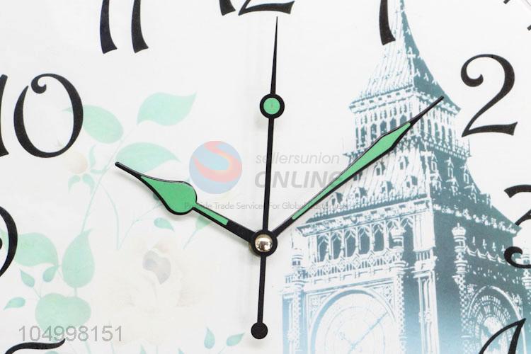 Top Quality Reusable Round Shaped Kitchen Living Room Wall Clock With Hook