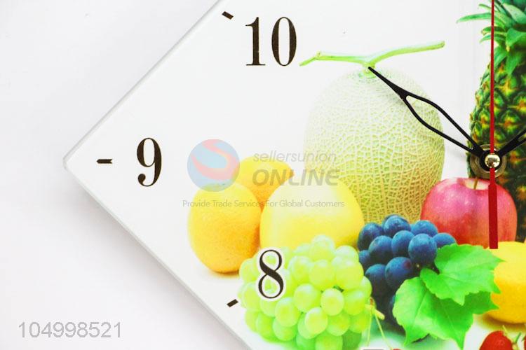 Vintage Rhombus Shaped Glass Wall Clock for Home Decoration