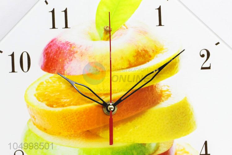 Top Quality Rhombus Shaped Retro Glass Wall Clock