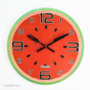 Excellent Quality Cheap Price Round Shaped Fruit Pattern Glass Wall Clocks Design