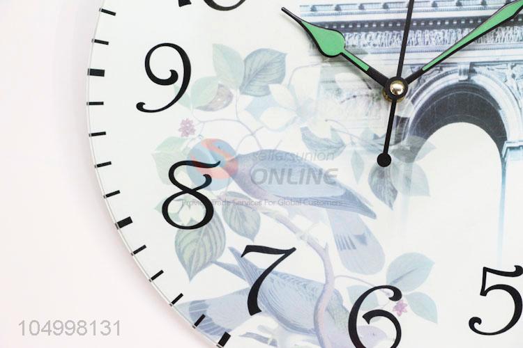 Chinese Factory Reusable Round Shaped Glass Wall Clock