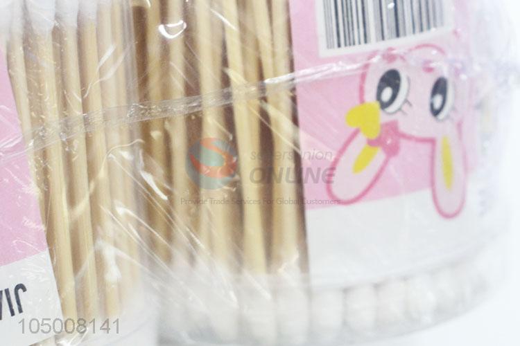 Fashion Style 3 Bottles Wooden Handle Cotton Swabs