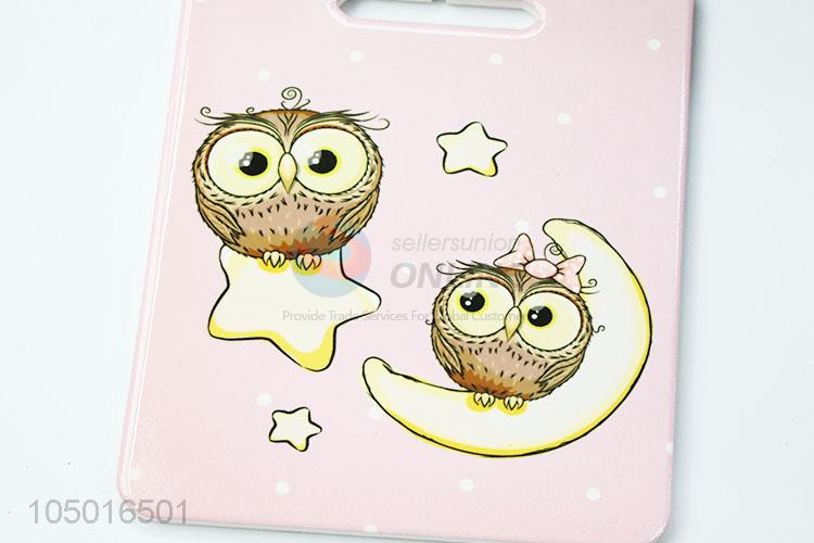 Cute rectangle ceramic coffee cup mat with owl pattern